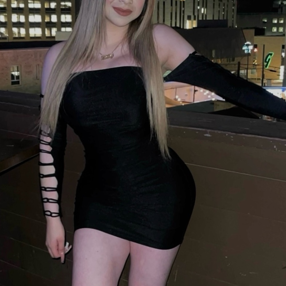 Black mini dress